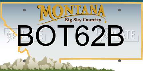 BOT62B Montana License Plate