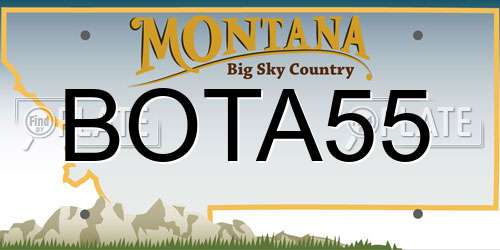 BOTA55 Montana License Plate