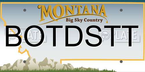 BOTDSTT Montana License Plate