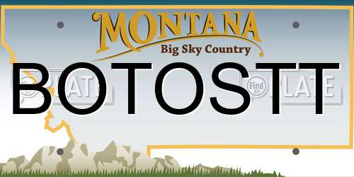 BOTOSTT Montana License Plate