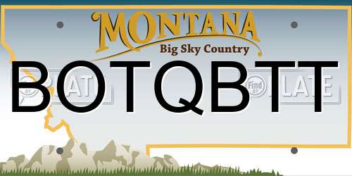 BOTQBTT Montana License Plate