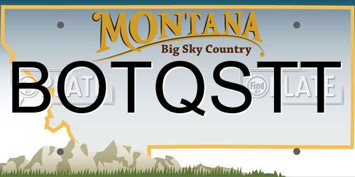 BOTQSTT Montana License Plate