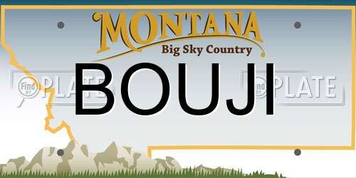 BOUJI Montana License Plate