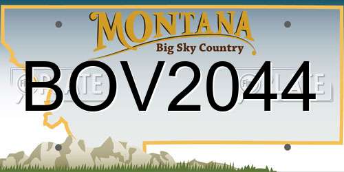 BOV2044 Montana License Plate