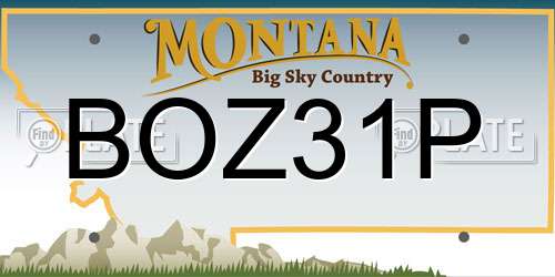 BOZ31P Montana License Plate