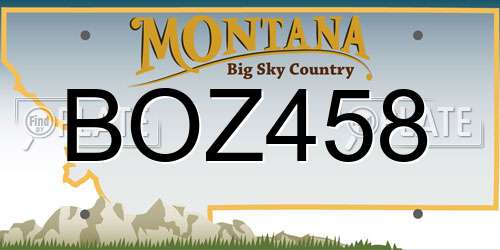 BOZ458 Montana License Plate