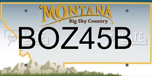 BOZ45B Montana License Plate