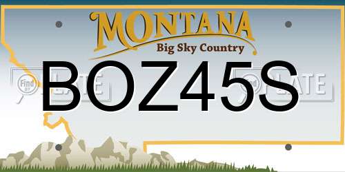 BOZ45S Montana License Plate