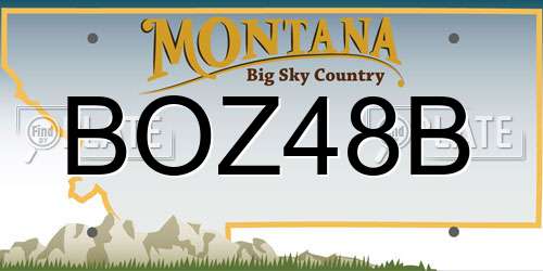 BOZ48B Montana License Plate