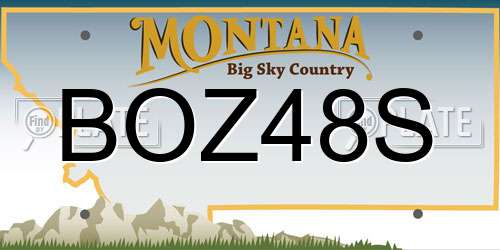 BOZ48S Montana License Plate