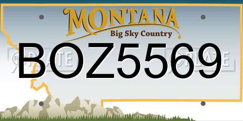 BOZ5569 Montana License Plate