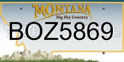 BOZ5869 Montana License Plate