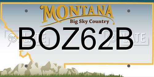 BOZ62B Montana License Plate