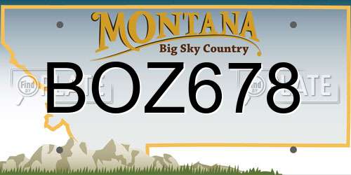 BOZ678 Montana License Plate