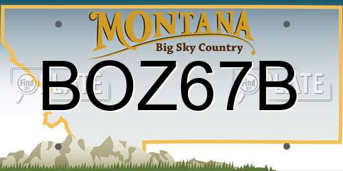 BOZ67B Montana License Plate