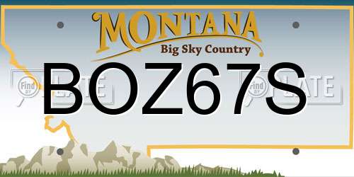BOZ67S Montana License Plate