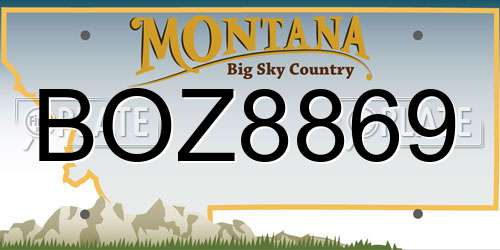 BOZ8869 Montana License Plate