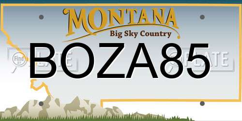 BOZA85 Montana License Plate