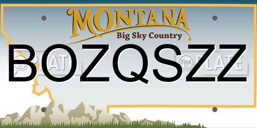 BOZQSZZ Montana License Plate