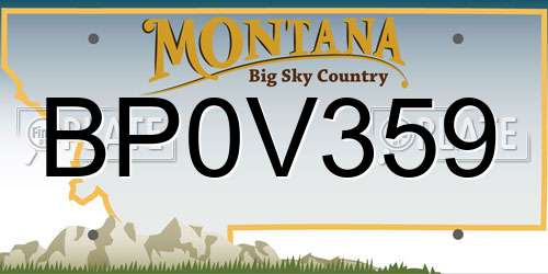 BP0V359 Montana License Plate