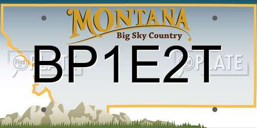BP1E2T Montana License Plate
