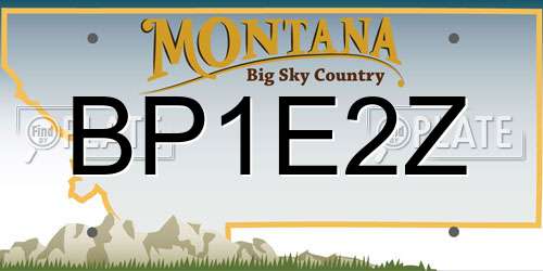 BP1E2Z Montana License Plate