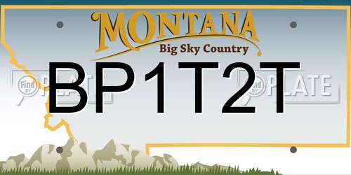 BP1T2T Montana License Plate