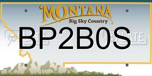 BP2B0S Montana License Plate