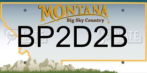 BP2D2B Montana License Plate