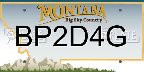 BP2D4G Montana License Plate