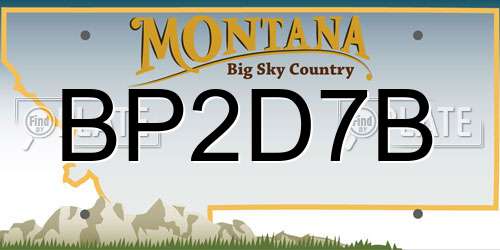 BP2D7B Montana License Plate