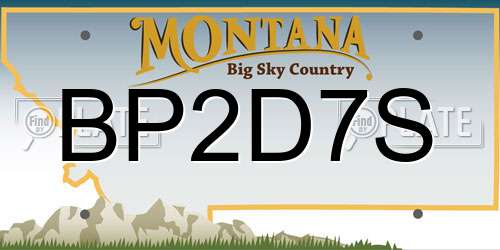 BP2D7S Montana License Plate