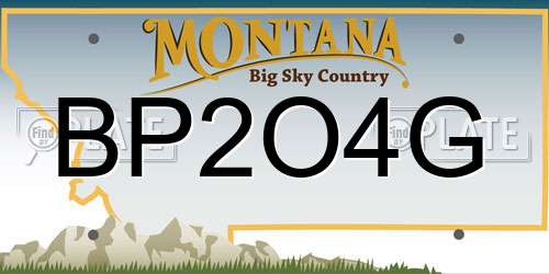 BP2O4G Montana License Plate