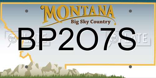 BP2O7S Montana License Plate
