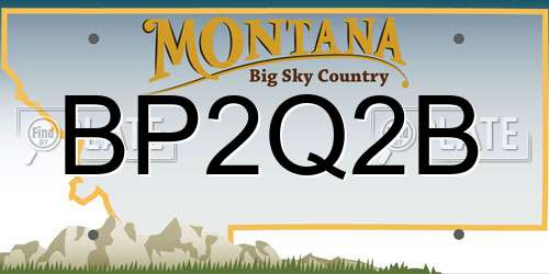 BP2Q2B Montana License Plate