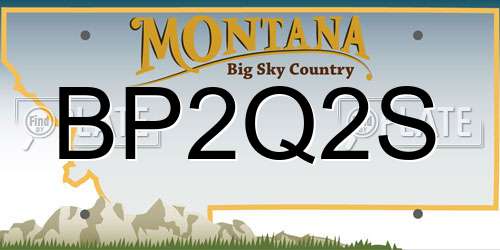 BP2Q2S Montana License Plate