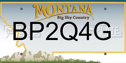 BP2Q4G Montana License Plate