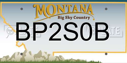 BP2S0B Montana License Plate