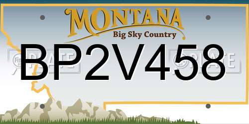 BP2V458 Montana License Plate