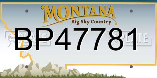 BP47781 Montana License Plate