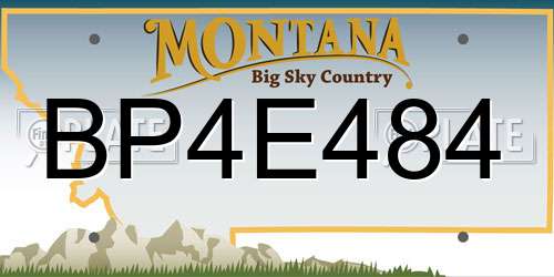 BP4E484 Montana License Plate