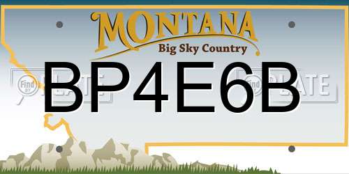 BP4E6B Montana License Plate