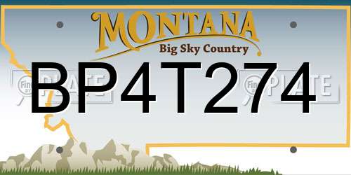 BP4T274 Montana License Plate