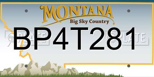 BP4T281 Montana License Plate
