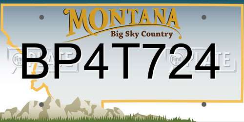 BP4T724 Montana License Plate