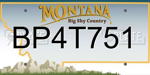 BP4T751 Montana License Plate