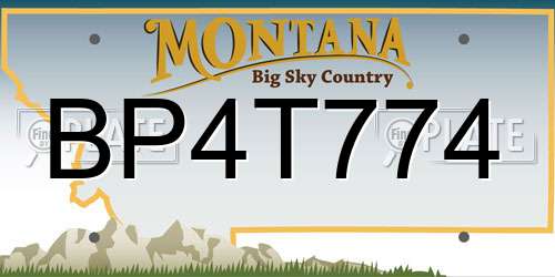 BP4T774 Montana License Plate