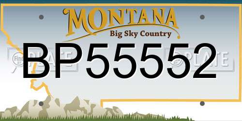 BP55552 Montana License Plate