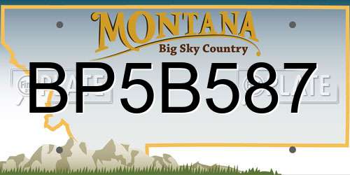 BP5B587 Montana License Plate