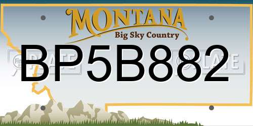 BP5B882 Montana License Plate